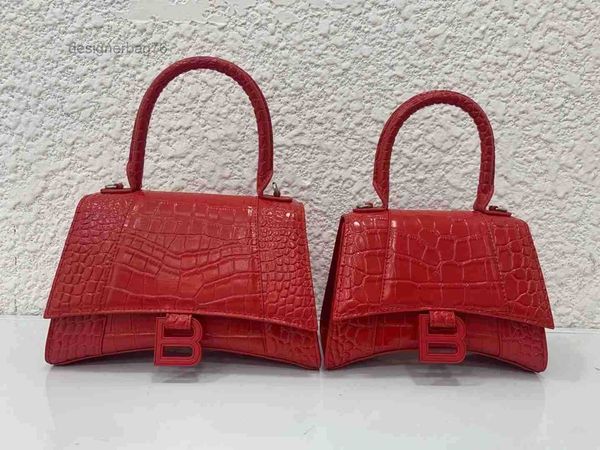 

fashion letter bbalencaig'as 2022 trend b home designer buckle bags crocodile hourglass bag mini cowhide one shoulder messenger pbe5