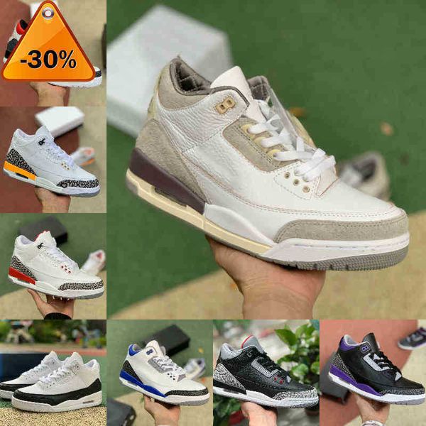 

racer blue 3 3s basketball shoes mens cool grey a ma maniere unc fragment court purple denim red black cement seoul pure white