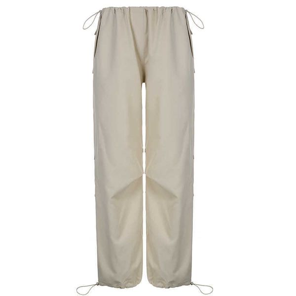 

women's pants capris y2k cargo pants women drawstring low waist loose wide leg sweatpants vintage hippie casual streetwear oversized ba, Black;white