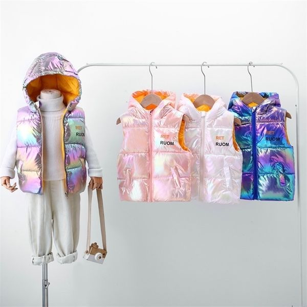 

waistcoat down cotton hooded vest children's autumn winter boys girls warm outerwear waistcoat kids gilet thick jacket vest 220927, Camo