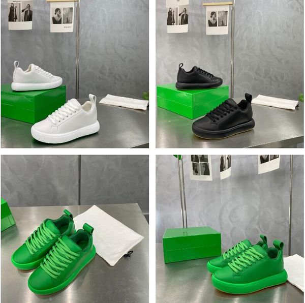 

pillow sneakers designer luxury men women leather shoe out flat casual trainer skate boarding parakeet green shoes, Black