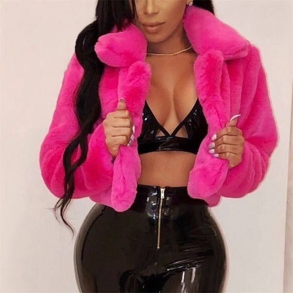 

womens fur faux fur fashion faux fur coats women warm fluffy cropped jackets furry winter jackets women down collar open front short overcoa, Black