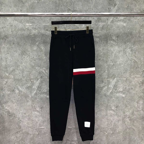

2022 fashion brand tb sweatpants men spring autumn cotton casual sports trousers blue striped mens jogger track pants, White;black