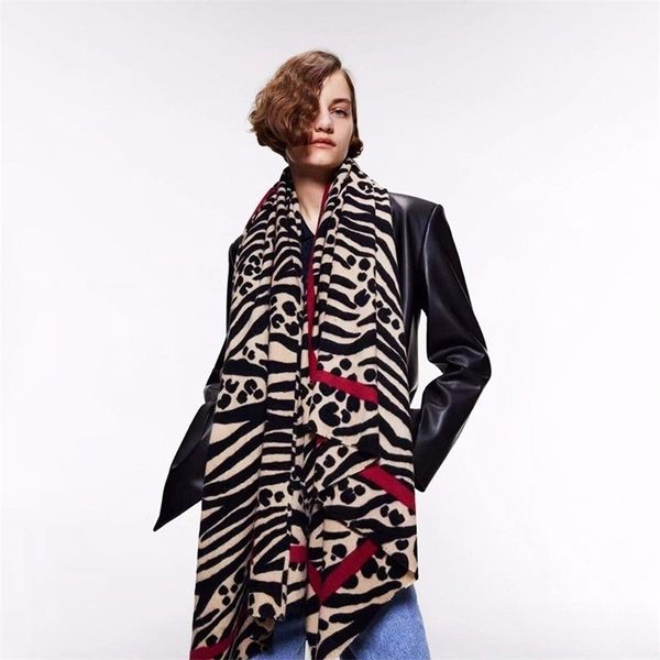 

scarves winter soft cashmere scarf women zebra scarves female shawls wraps thicken warm basic blanket tassel pashmina stoles 220927, Blue;gray