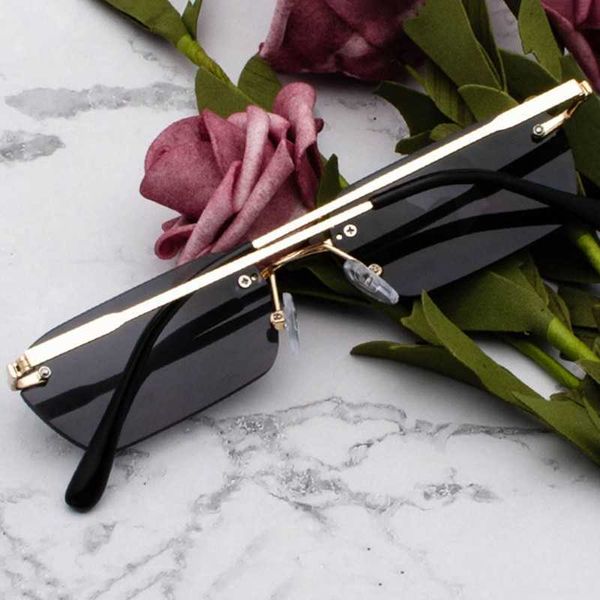 

new vintage optical glasses frame small rimless rectangle frameless tint sun glasses shades sunglasses for men women