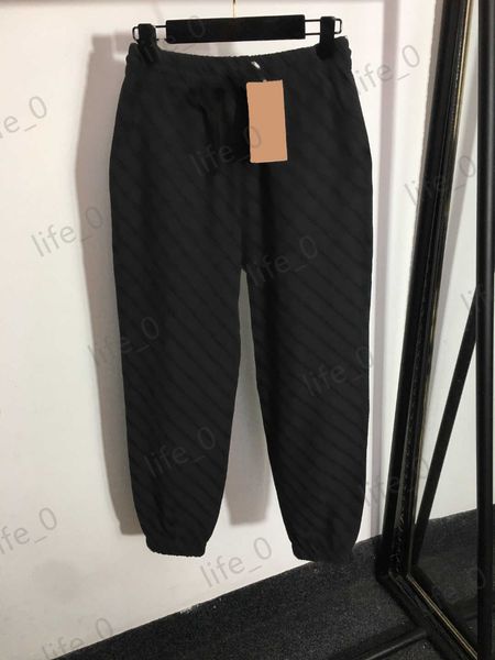 

designer fashion womens pants letter logo embroidery full body printed trousers elastic waist casual all-match brand women clothes 1970, Black;white