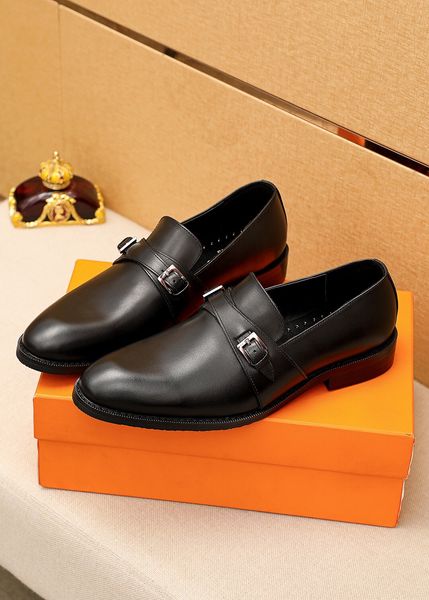 

mens fashion dress shoes slip-on formal party wedding genuine leather oxfords men brand business casual flats size 38-45, Black