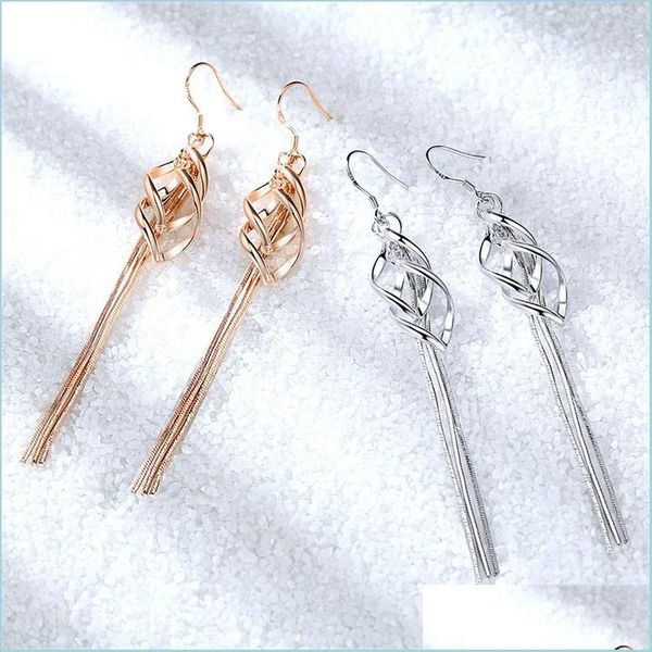 

charm 925 sterling sier new jewelry woman fashion gold and earrings long tassel five-pointed star round retro drop delivery 2021 dhsel dhobw, Golden
