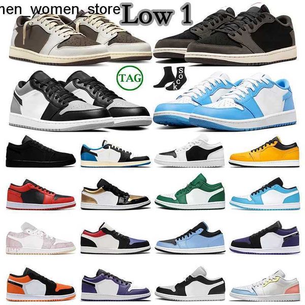 

dress shoes jumpman 1 designer basketball shoes women trainers sneakers university blue trophy room chicago red hyper royal barely orange me, Black