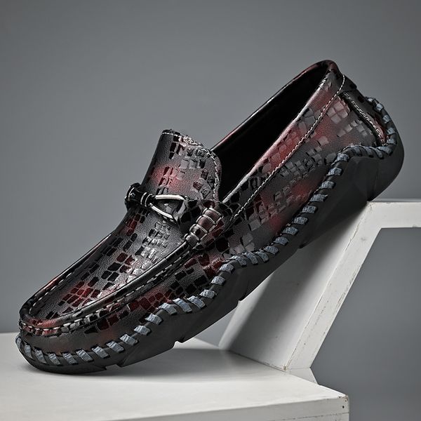 

fashionable leather shoes classic fashion designer latest style red comfortable antiskid soft sole light breathable casual men, Red;white