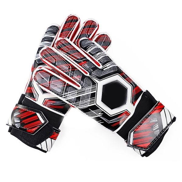 

sports gloves kids football soccer goalkeeper goalie full finger hand protection gloves 220926, Black