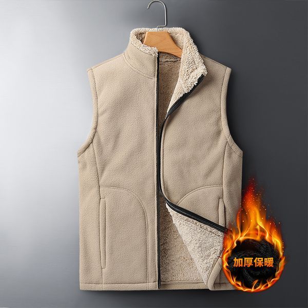 

men s vests brand men vest jacket winter sleeveless male s solid color outdoor fashion clothing 220926, Black;white