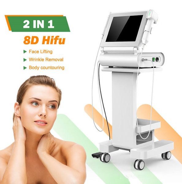 

mini hifu multi-functional beauty equipment 2nd generation professional face lift 8d facial 13mm fat removal body loss weight beauty machine, Black;white