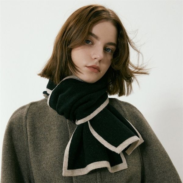 

scarves 100% cashmere winter scarf women warm knitted neckerchief pure wool shawl wraps solid scarves designer bufandas female foulard 22092, Blue;gray