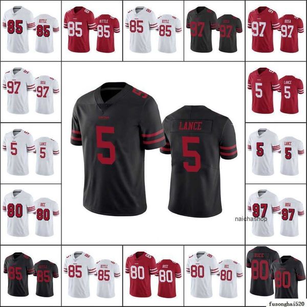 

jersey custom men san francisco''49ers''women youth #5 trey lance 97 nick bosa 80 jerry rice 85 george kittle limited&#0, Black