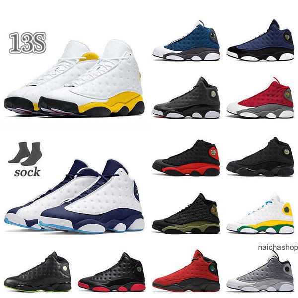

2022 mens womens jumpman 13 13s basketball shoes dark powder blue brave french houndstooth triple black pu leather designer sneakers og desi