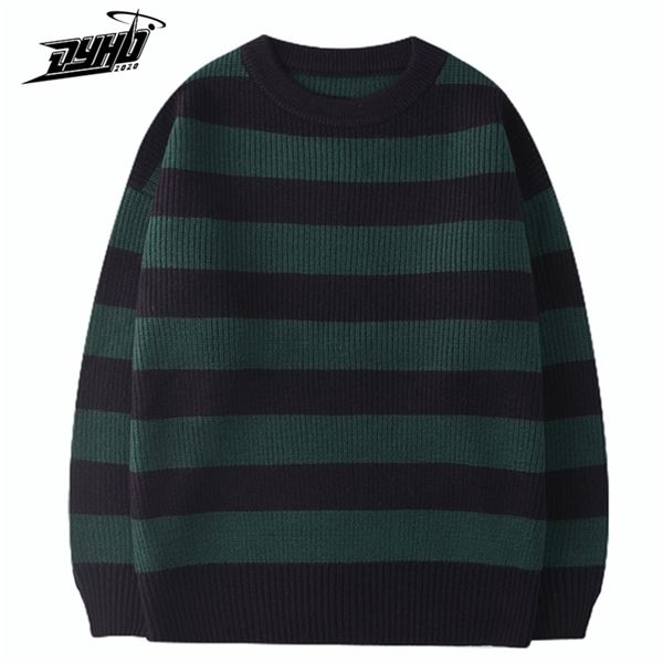 

men's sweaters vintage knitted sweater men women harajuku casual cotton pullover tate langdon sweater same style green striped autumn, White;black