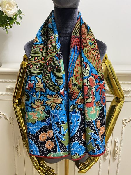

women's square scarf scarves 35% silk 65% cashmere material blue pint letters flowers pattern size 130cm- 130cm, Blue;gray