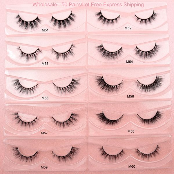 

50 pairs/lot viso3d mink lashes bulk natural curl false eyelashes wholesale handmade makeup lash extension