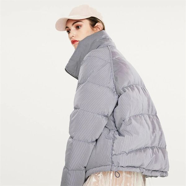 

womens winter white duck-down down jacket with zipper fashion style color pink short coats for women, Black