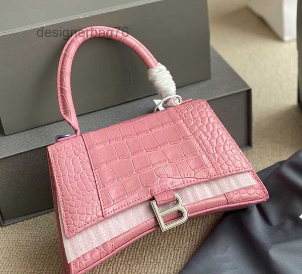 

hourglass b bbalencaig'as 2022 bag female designer home leather bags crocodile pattern fashion versatile one shoulder messenger handbag