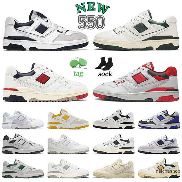 

authentic new bl5550 mens women outdoor warking shoes aaa quality black white leather designer sneaker 550 green yellow sea salt varsity og