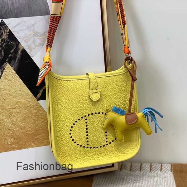 

bag evelynes 2022 hollow bags out hermee bucket evelyn litchi pattern women's single shoulder messenger phone