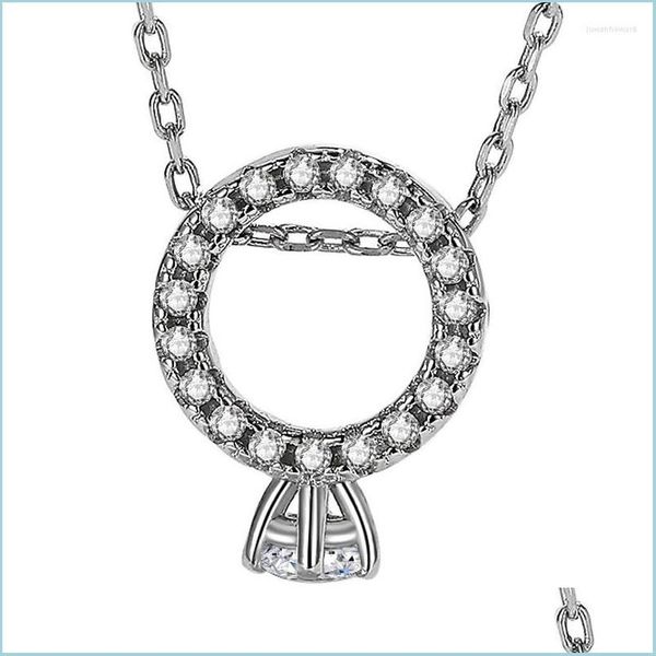 

lockets lockets 925 sterling sier shining diamond luxury ring shape pendant necklace for women link chain romantic fine je jewelshops dh4tl, Silver