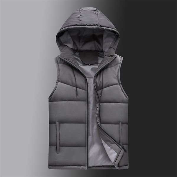 

mens vests selling mens winter vest warm hooded vest men casual waistcoat sleeveless jackets men thicken parkas 6xl 220927, Black;white