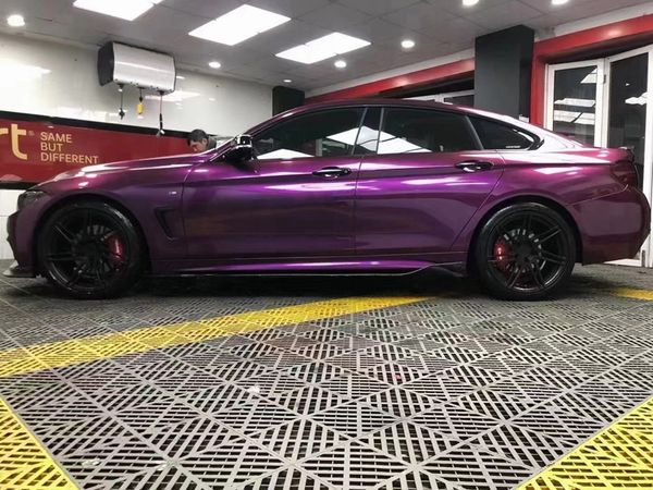 

super glossy metallic purple vinyl wrap adhesive film sticker gloss violet metal car wrapping foil roll with air release bubble free