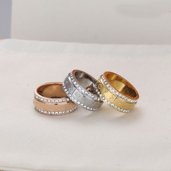 

luxury designer ring fashion brand for men women diamond love rings jewelry gifts fashionable accessories, Silver