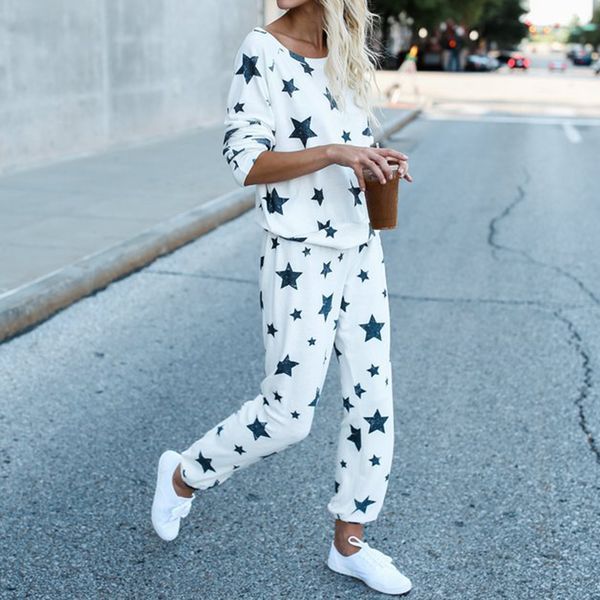 

womens sleepwear loungewear printed long sleeve pants outfits casual set