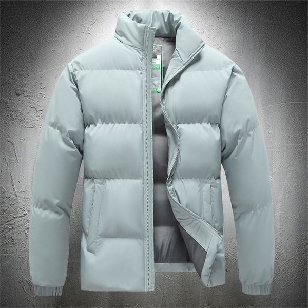 

mens down parkas puffer jacket men winter coats cotton padded warm coats men fashion clothing brand streetwear solid color casual coats 2209, Black