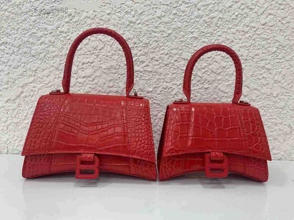 

fashion letter bbbalencaig'as 2022 trend b home designer buckle bags crocodile hourglass bag mini cowhide one shoulder messenger o93d