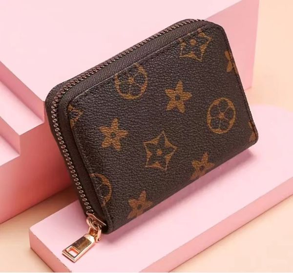 

designers wallets women's and men's leather purses fashion short zippy wallet monograms classic zipper pocket pallas bag zip coin, Red;black