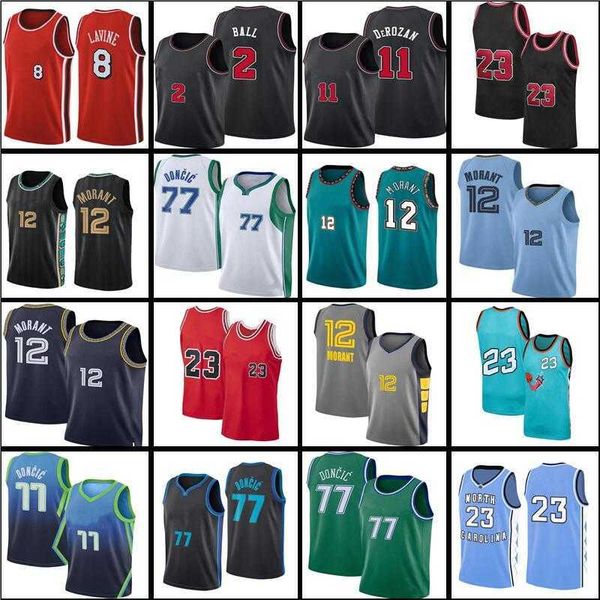 

23 mj jersey 77 luka 12 ja morant doncic basketball 33 scottie pippen dennis rodman dirk kristaps 41 nowitzki lonzo 2 ball demar 11 derozan, Black;red