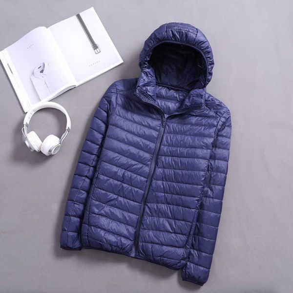 

men's down & parkas autumn and winter out of season men's hooded lightweight down jacket short warm casual large, Black
