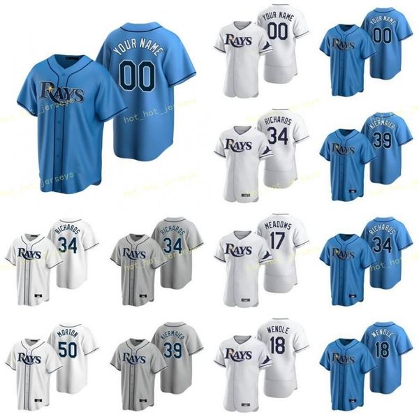 

college wear castillo diego 63 baseball jersey chirinos yonny 72 choi ji-man 26 drake oliver 47 fairbanks pete 29 custom men kids women stit, Black