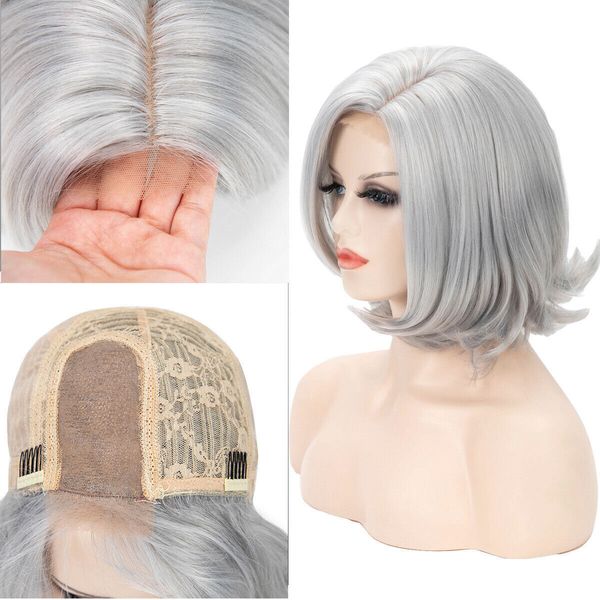 

womens silver short hair wigs ladies party cosplay fashion nature wig, Black