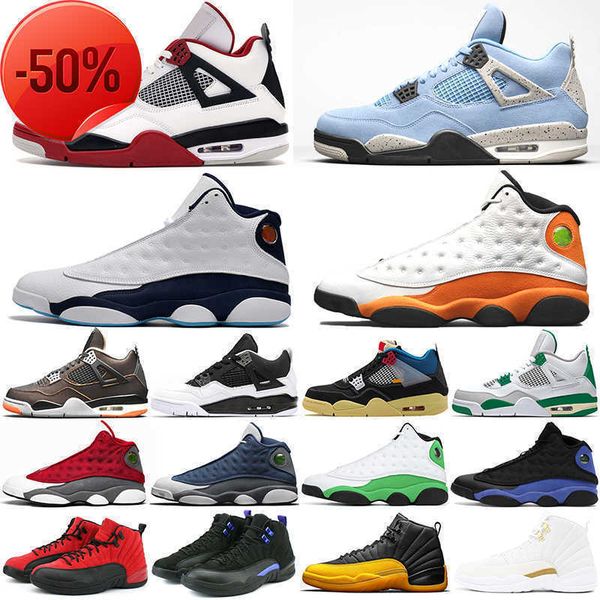 

2021 4s 13s men basketball shoes 12s reverse flu game university gold 4 new fire red black neon mens women trainers sneakers