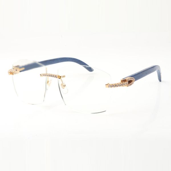 

new large frame clear lens 4189706 natural diamond wood legs suitable for men and women to wear lens thickness 3mm, Silver
