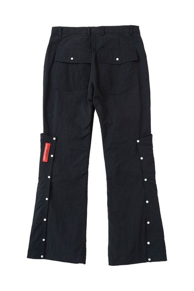 

rrr123 vintage flares pants overalls multi buttons pockets trouser retro man women sweatpants mans cargo pant oversized emergency prayer tro, Black