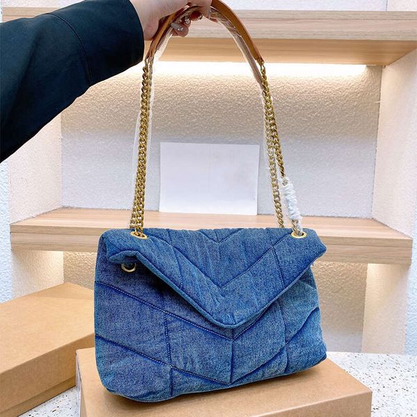

women fashion bag for woman luxurys handbag men designer bags lady womens washed denim bag crossbody tote loulou shoulder purses handbags wa