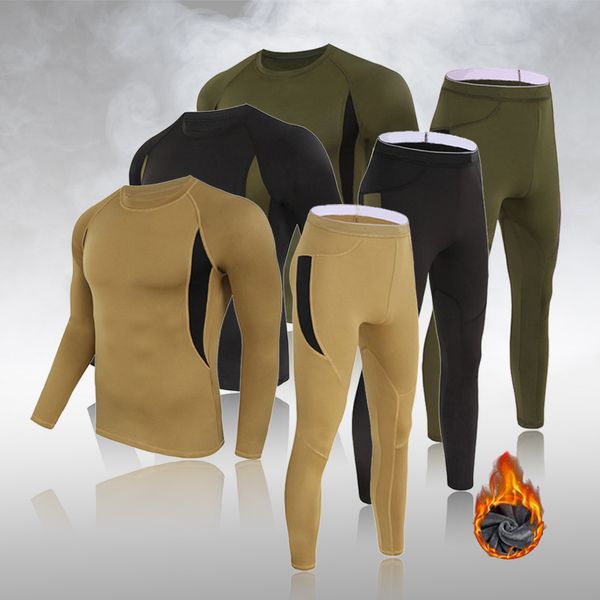 

men's thermal underwear men's sports wool thick thermal underwear set winter underwear warm clothes plus size s3xl 220927, Black;white