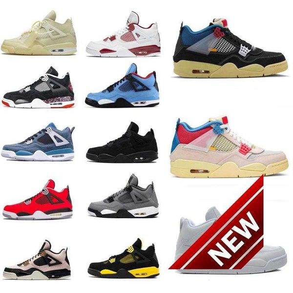 

4 4s mens basketball shoes university blue white oreo shimmer red thunder metallic purple black cat paris bred men women sneakers trainers