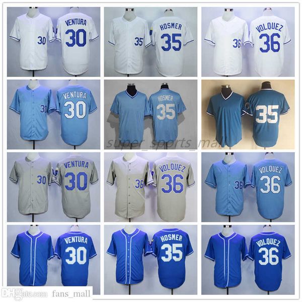 

man women youth mitchell and ness baseball jersey vintage 30 yordano ventura 35 eric hosmer 36 cam gallagher 16 bo jackson 6 lorenzo cain je, Blue;black