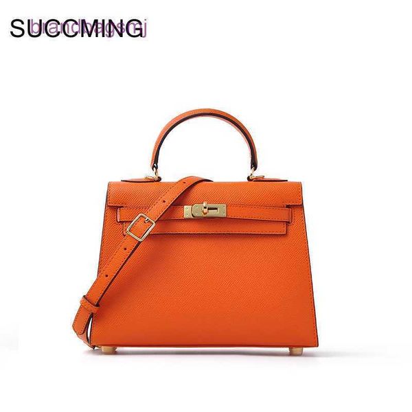 

bags herme h family second generation kelys bag 2021 new layer cowhide women's handbag leather one shoulder messenger bag live broadcas