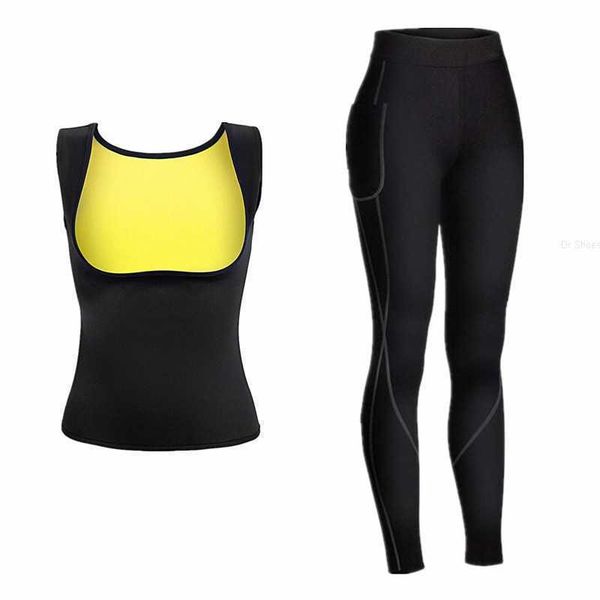 

new thermal underwear set women long johns neoprene shapers tracksuit compression sweat quick dry thermal fitness ski clothes lj201008, Black;pink