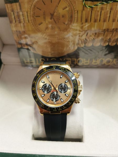 

2022 montre de luxe quality quartz watch for mens watches colorful watch rubber strap sport chronograph waterproof wristwatch 281320, Slivery;brown