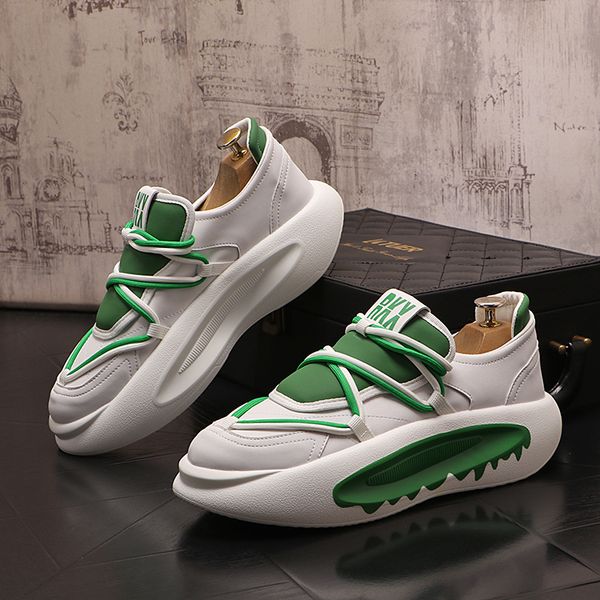

british designers dress wedding party shoes comfortable white breathable sports casual sneakers round toe thick bottom business driving walk, Black
